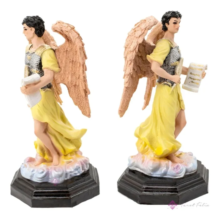 Estatua Premium del Arcángel San Gabriel 33cm con Ojo de Vidrio - Arte Espiritual