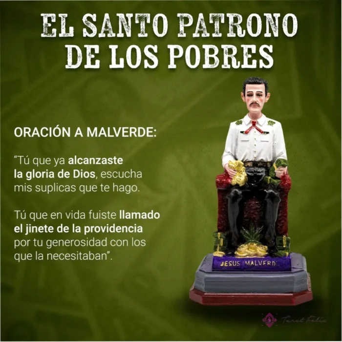 Estatua Jesús Malverde 30 cm en Trono de Oro - Santo Patrono Curado