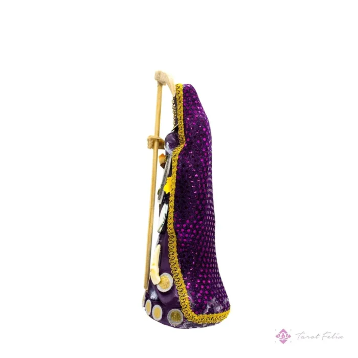 Estatua Santa Muerte Morada 24 cm + Libro: Protección y Energía Curativa