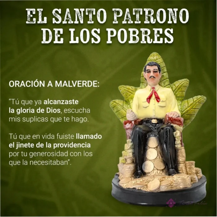 Estatua Jesús Malverde 30cm Amarilla + Libro: Devoción y Cultura