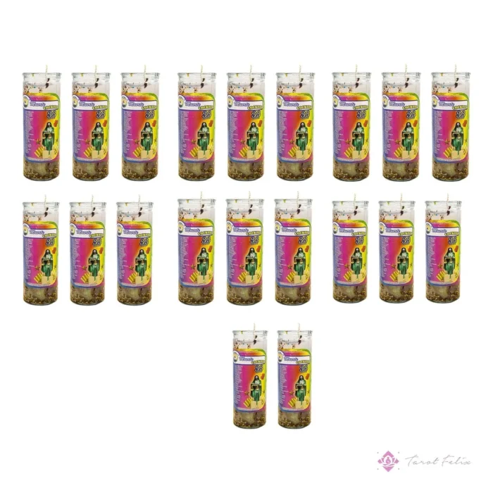 Pack Veladoras Gel 33 Esencias para Éxito y Abundancia - Tarot Felix
