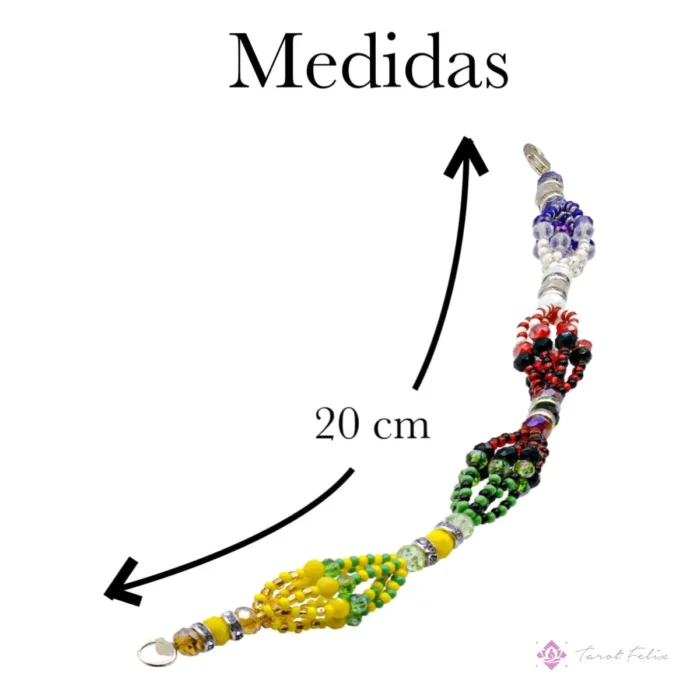 Pulsera 7 Potencias Orishas - Joyería Espiritual de Santería en Cristal Cortado