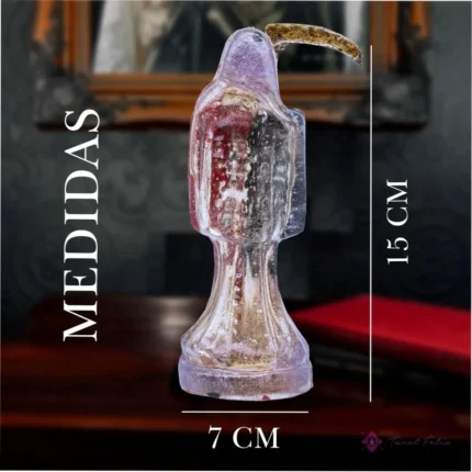 Figura Santa Muerte Reversible y Curada 15cm + Libro de Rituales