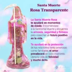 Estatua Santa Muerte Rosa 30cm para Amor - Incluye Biblia y Rituales