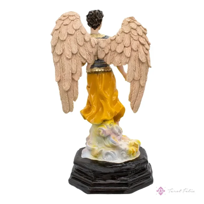 Escultura Arcángel Sealtiel 33cm con Ojo de Vidrio - Decoración y Colección Religiosa de Alta Calidad