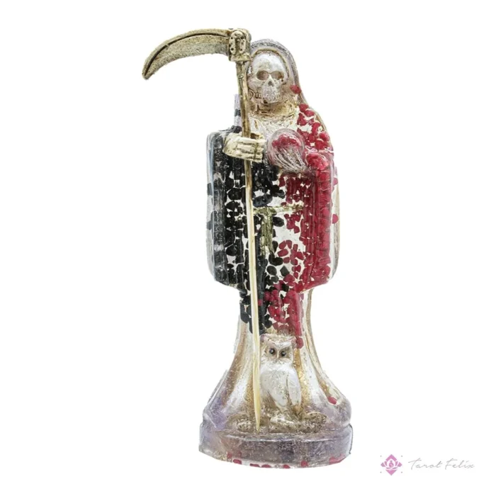 Figura Santa Muerte Reversible y Curada 15cm + Libro de Rituales