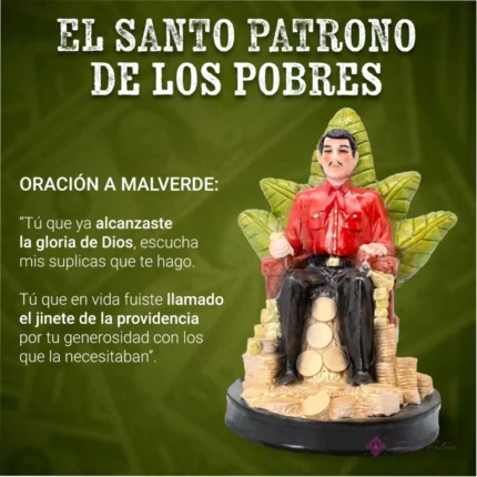 Estatua Jesús Malverde 30cm Roja: Santo Patrono Curado + Libro Exclusivo