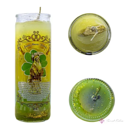 Veladora Gel Santa Muerte para Prosperidad y Fortuna - Tarot Felix