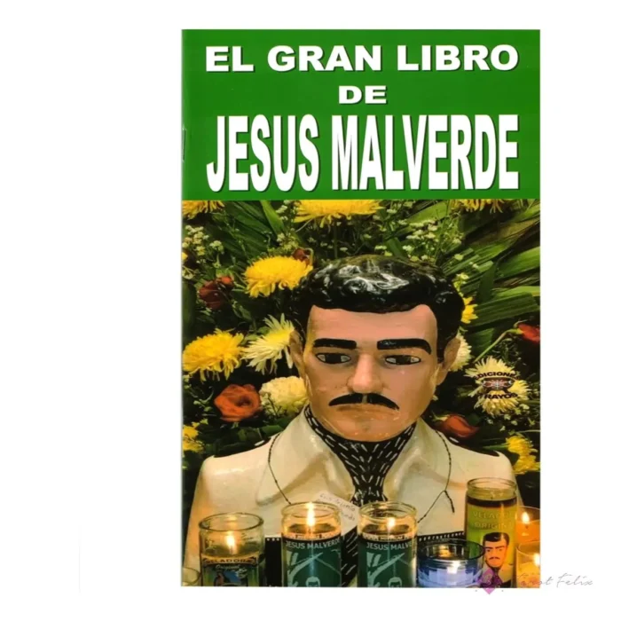 Estatua Jesús Malverde 30cm Amarilla + Libro: Devoción y Cultura