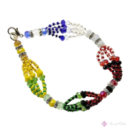 Pulsera 7 Potencias Orishas - Joyería Espiritual de Santería en Cristal Cortado
