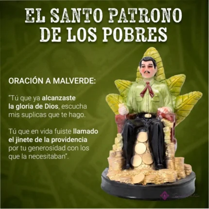 Estatua Jesús Malverde 30cm Curada + Libro Exclusivo - Culto y Devoción