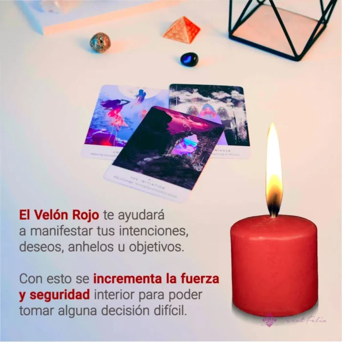 Vela Roja de Amor y Velón Esotérico para Amarres y Endulzamientos | Tarot Felix