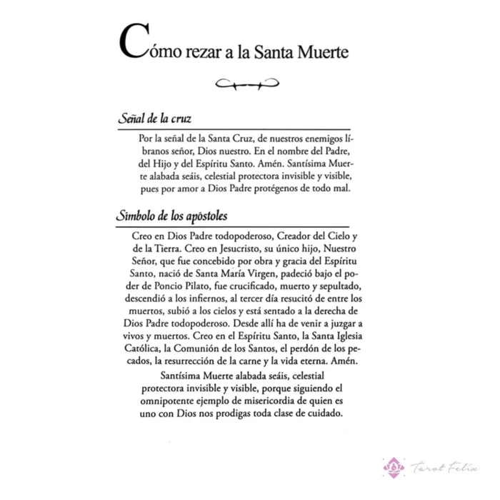 Santa Muerte Dorada 15cm Vestida con Libro de Oraciones y Rituales