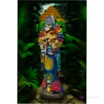 Estatua Santa Muerte Azteca Jaguar 3 Muertes 30cm + Biblia - Protección Espiritual