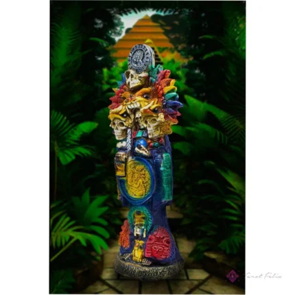 Estatua Santa Muerte Azteca Jaguar 3 Muertes 30cm + Biblia - Protección Espiritual