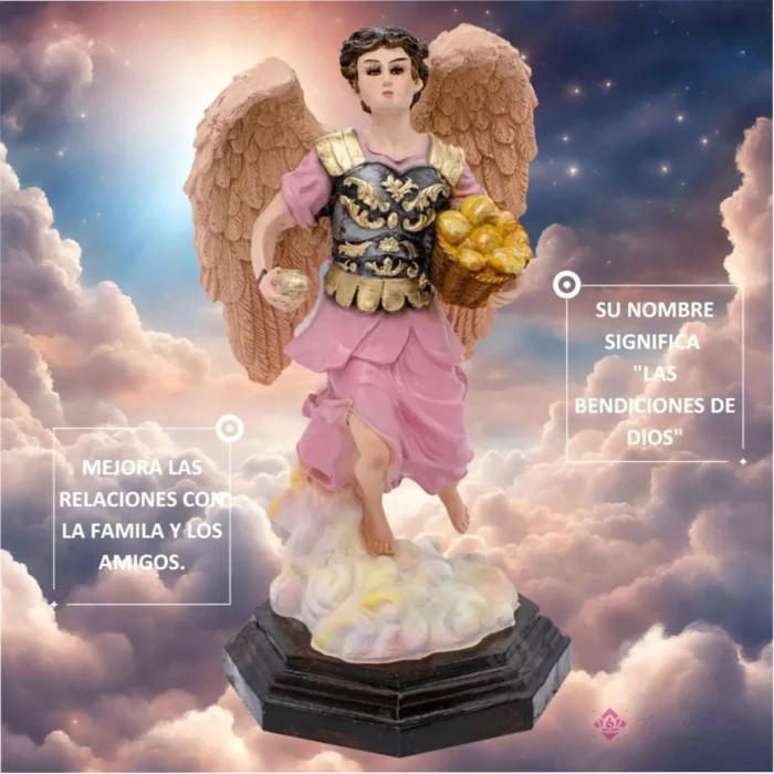 Estatua Arcángel San Barachiel 33cm con Ojo de Vidrio - Arte Sacro Único