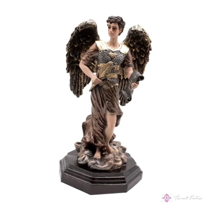 Escultura Arcángel San Gabriel 33 cm - Decoración Espiritual Metálica
