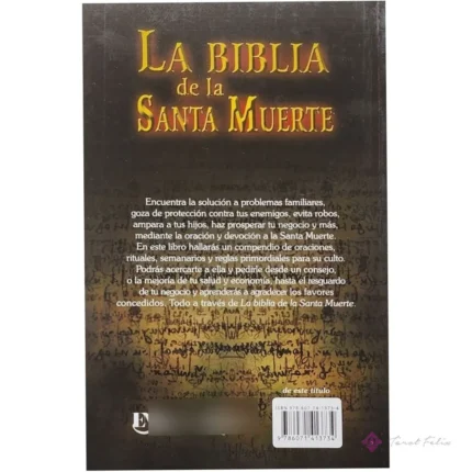 Santa Muerte Dorada 15cm Vestida con Libro de Oraciones y Rituales