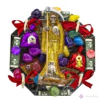 semillero santa muerte dorada espejo octagonal protección riqueza éxito