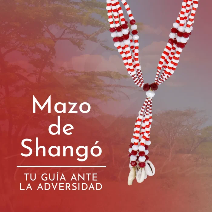 Amuleto Mazo De Shango Rojo Y Blanco Cuentas De Cristal 1