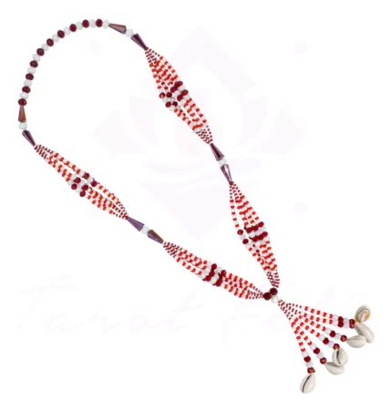 Amuleto Mazo De Shangó Rojo Y Blanco, Cuentas De Cristal