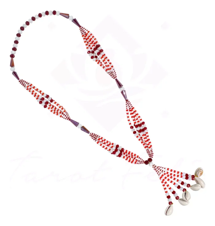 Amuleto Mazo De Shango Rojo Y Blanco Cuentas De Cristal