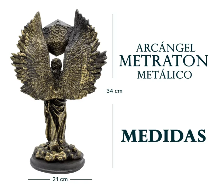Arcangel Metatron Dorado Proteccion Celestial 35 Cm 3