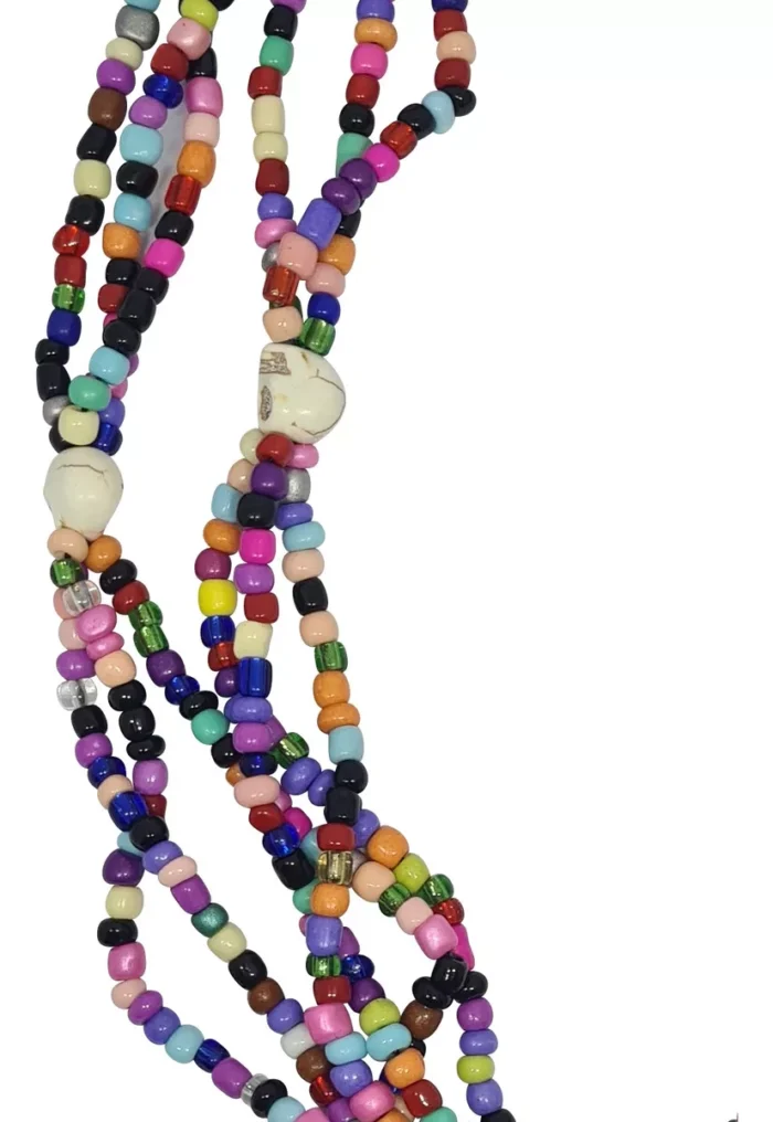 Collar Rosario Santa Muerte Negra 47 Cm Ritualizado 2