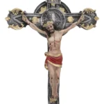 Crucifijo San Benito 47x30 cm – símbolo protector cristiano para el hogar