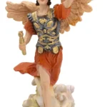 Escultura Arcángel Uriel 35 Cm Resina Ojos De Vidrio