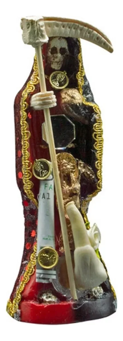 Estatua Santa Muerte 15 Cm Reversible Ritualizada