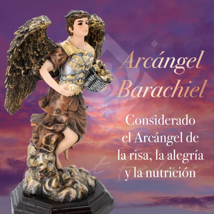Figura Arcangel Barachiel Metalico Fortuna Ojo De Vidrio 1