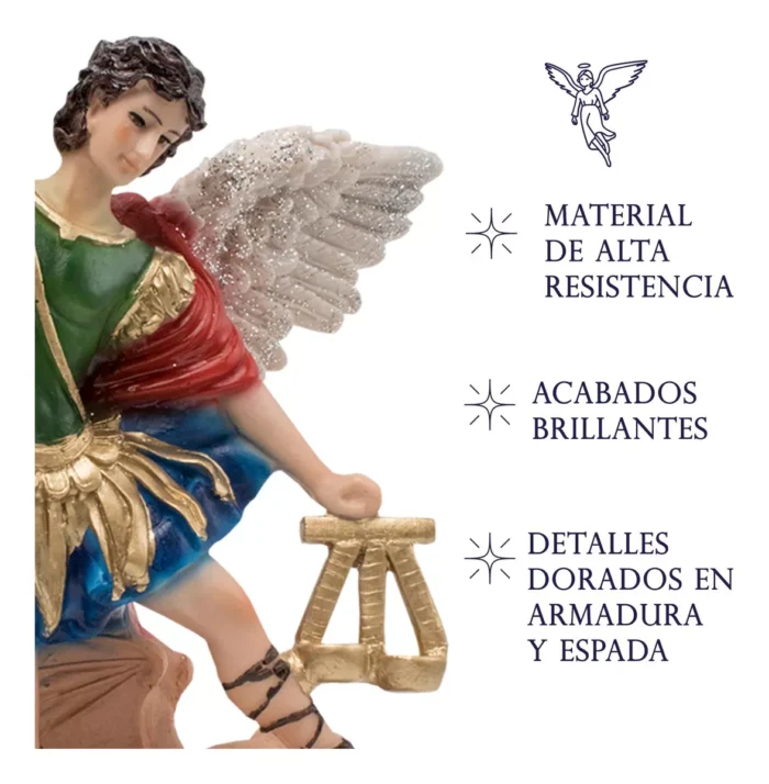 Figura Arcangel Miguel 31cm Guerrero Celestial Y Fe 4