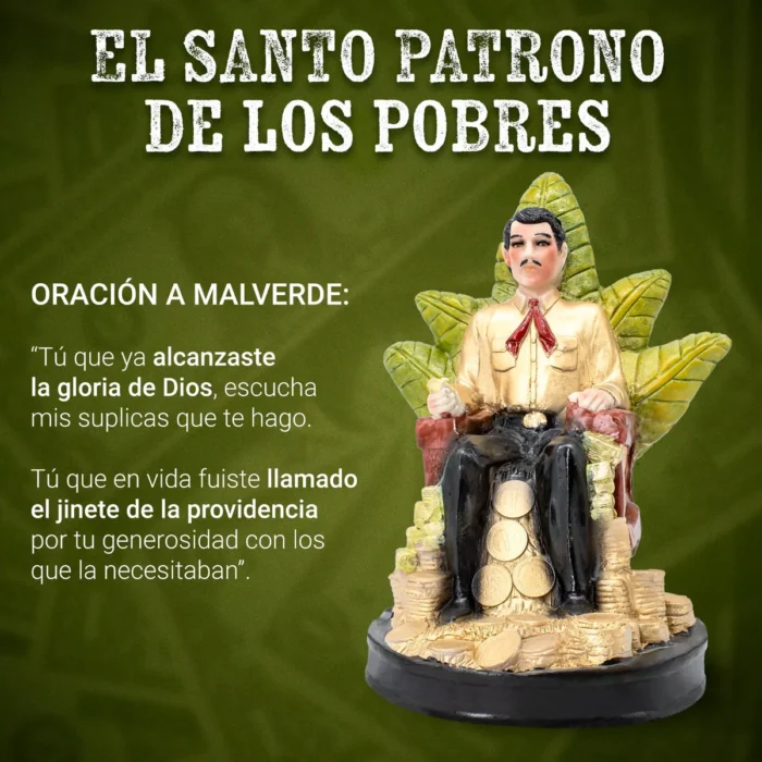 Figura Curada Jesus Malverde Santo Patrono 30 Cm 1