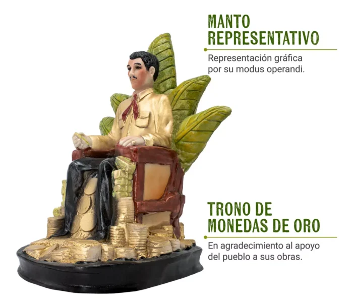 Figura Curada Jesus Malverde Santo Patrono 30 Cm 2