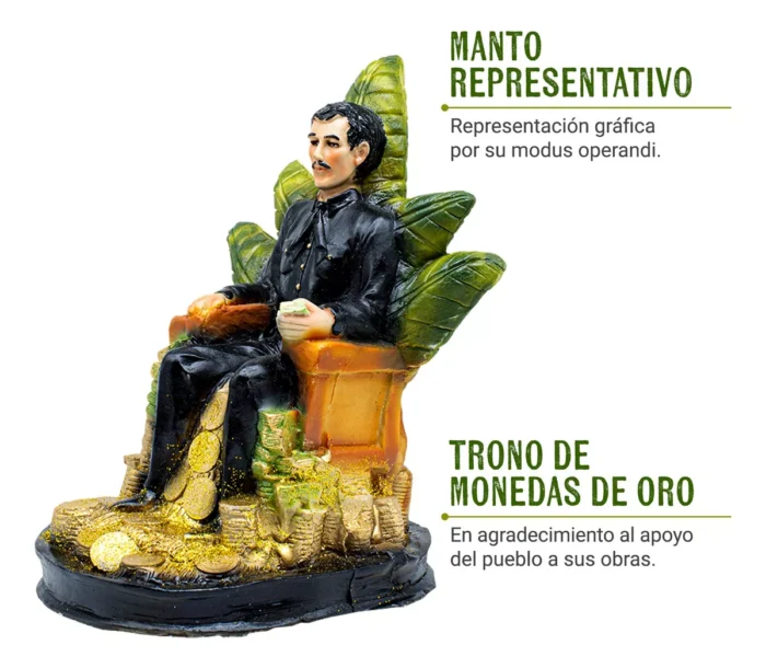 Figura Jesus Malverde 30 Cm Curada Libro Esoterico 2