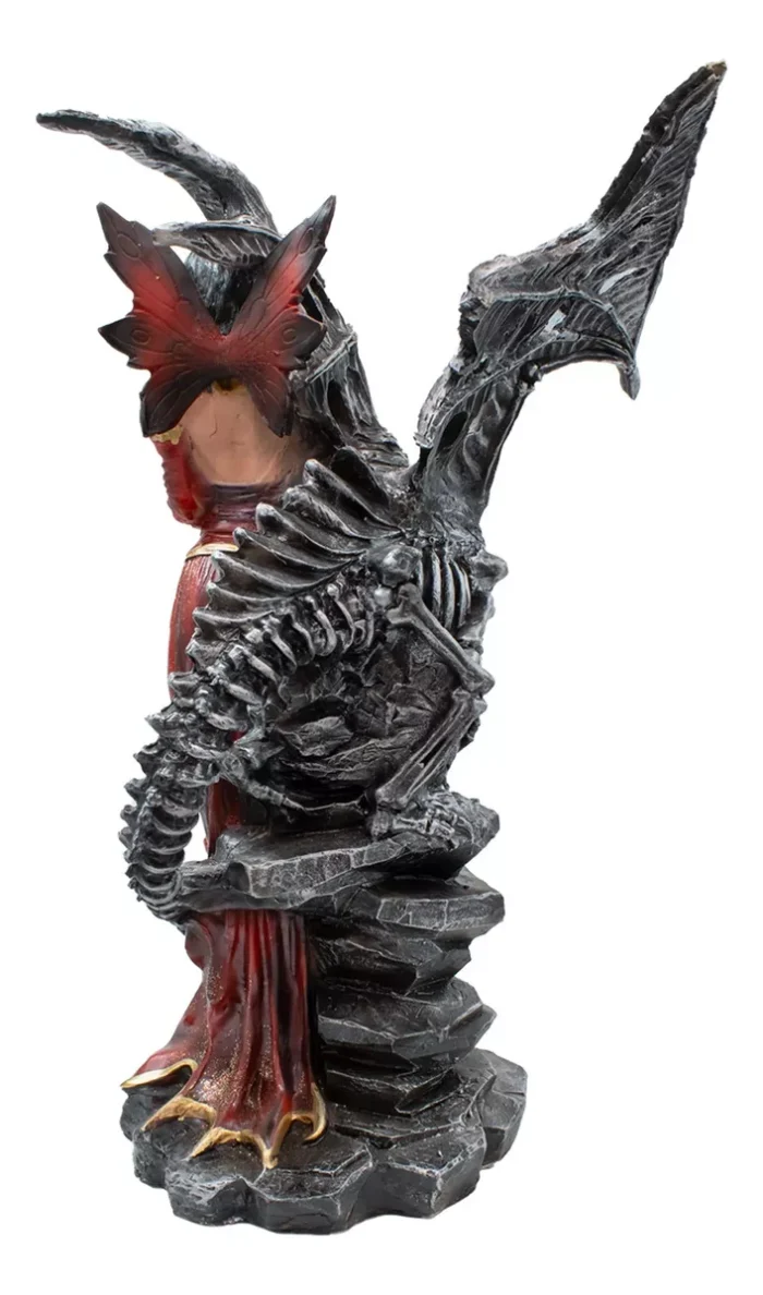 Hada Dragon Guardian Rojo Estatua Mistica Decorativa Resina 2