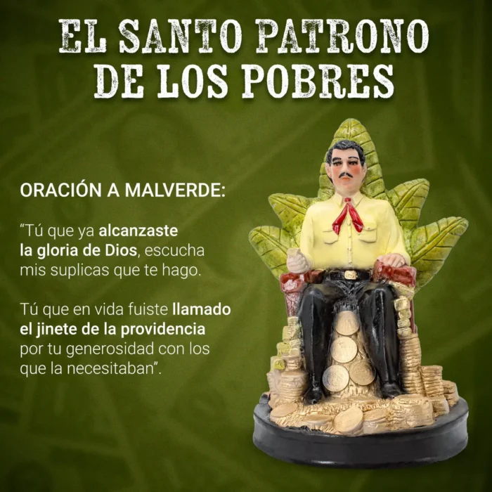 Jesus Malverde Santo Patrono Amarillo 30 Cm Curada Libro 1