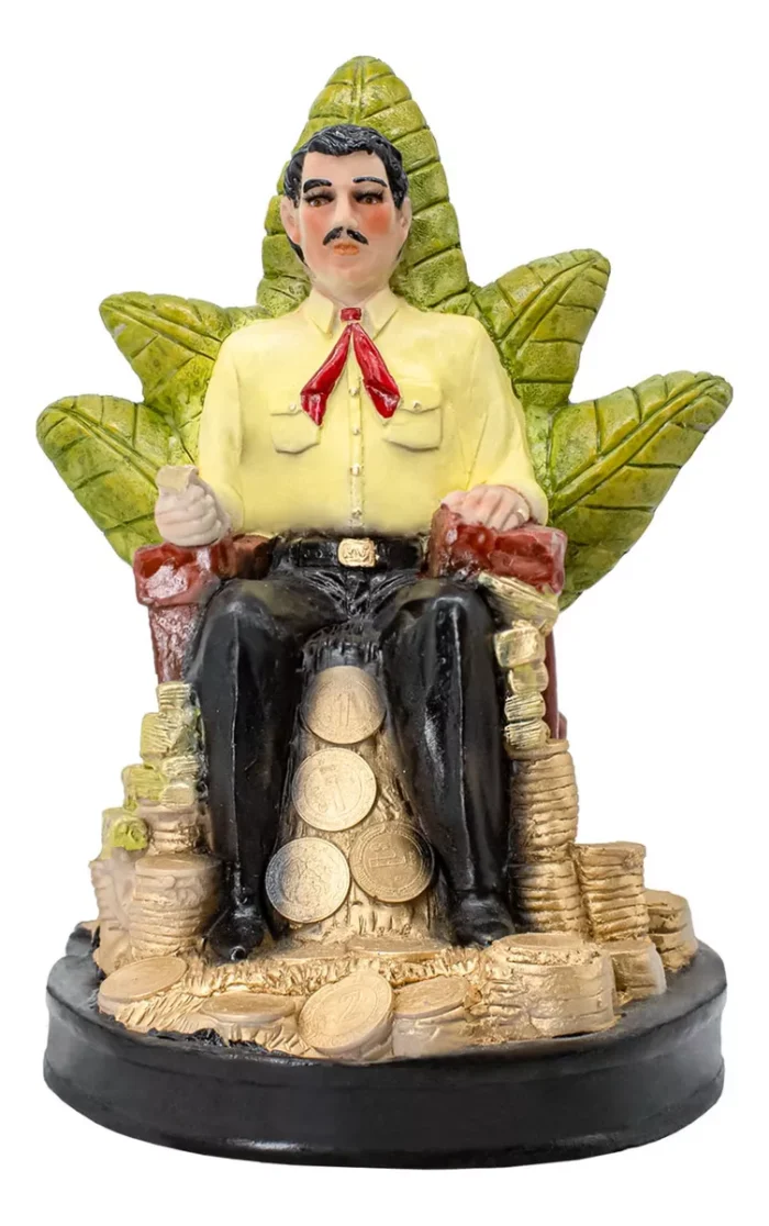 Jesus Malverde Santo Patrono Amarillo 30 Cm Curada Libro