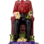 jesus malverde trono oro camisa roja figura poderosa curada 30 cm