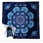 mantel altar tarot azul mandala sagrado lunas protección intuición espiritual