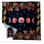 mantel altar tarot luna negro con fases lunares rosa protección energética y conexión espiritual