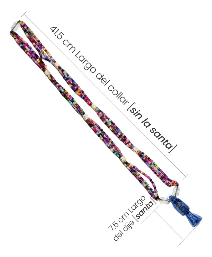 Rosario Santa Muerte Azul 47 Cm Ritualizado Justicia Legales 3