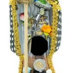 santa muerte 7 potencias 30 cm figura vestida curada multicolor protección total