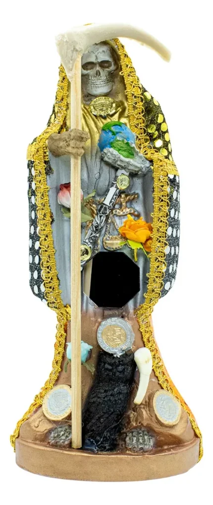 Santa Muerte Vestida 30cm + Biblia