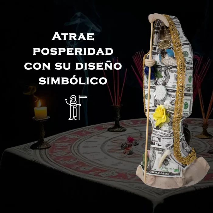 Santa Muerte Dolar 24 Cm Biblia Dinero Y Proteccion 4