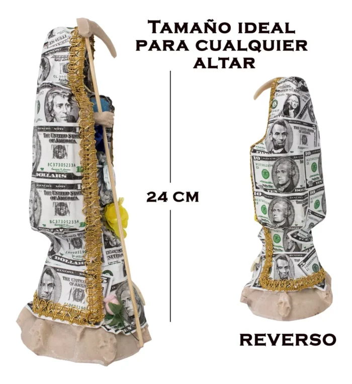 Santa Muerte Dolar 24 Cm Biblia Dinero Y Proteccion 5
