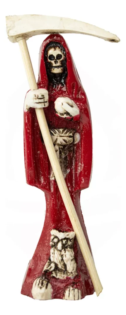 Santa Muerte Flaquita 10 Cm Resina Natural