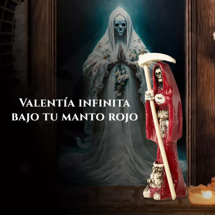 Santa Muerte Flaquita 10 Cm Resina Natural 25