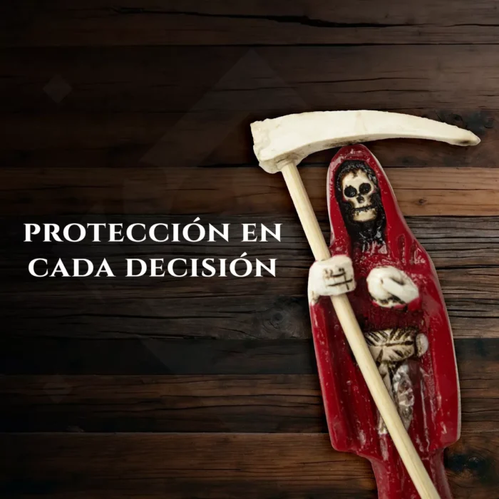 Santa Muerte Flaquita 10 Cm Resina Natural 27